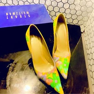 Stuart weitzmann floral printed heels size 8